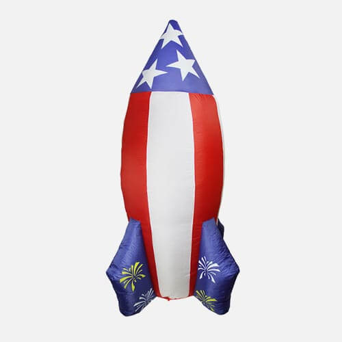 Inflatable red, white & blue rocket