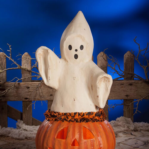 Ghost in pumpkin figure