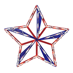 red, white & blue star window silhouette